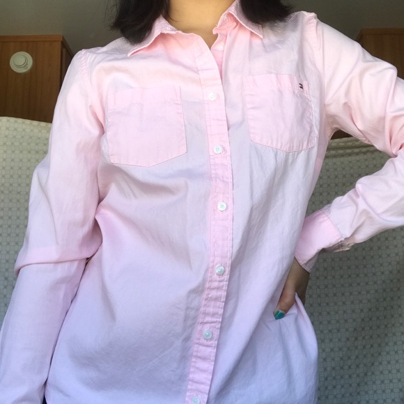 Tommy Hilfiger Pink Cotton Button Up Top Size Small - Picture 7 of 13